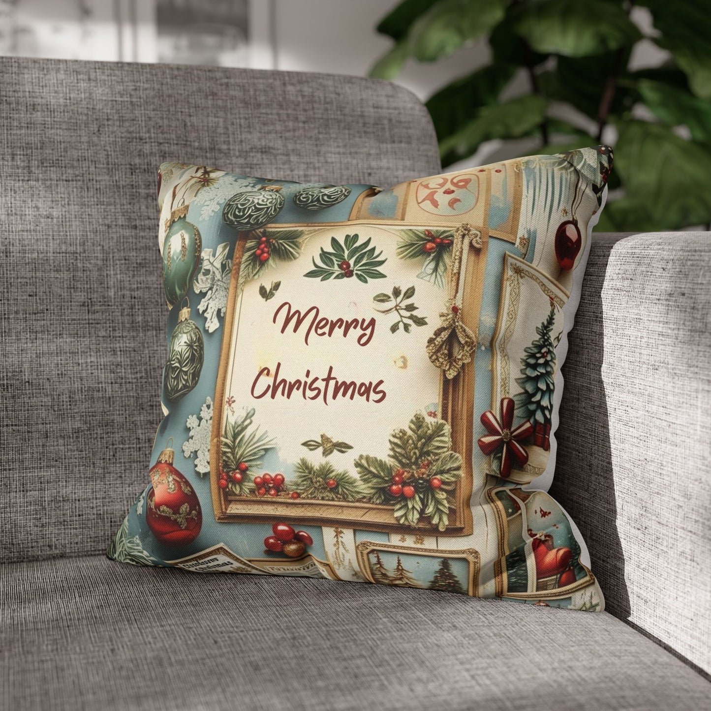 Spun Polyester Square Pillowcase