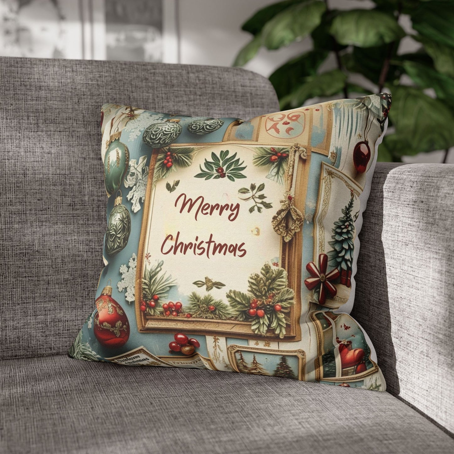 Spun Polyester Square Pillowcase