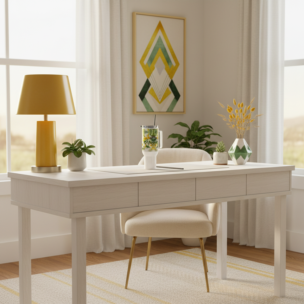 40oz citrus mug in home office