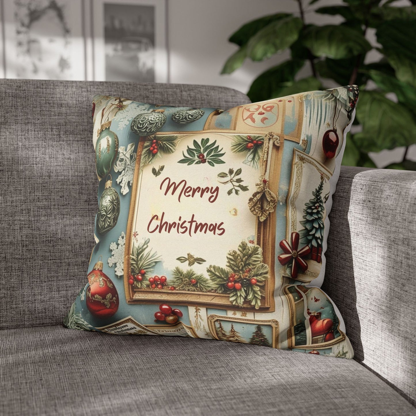 Spun Polyester Square Pillowcase