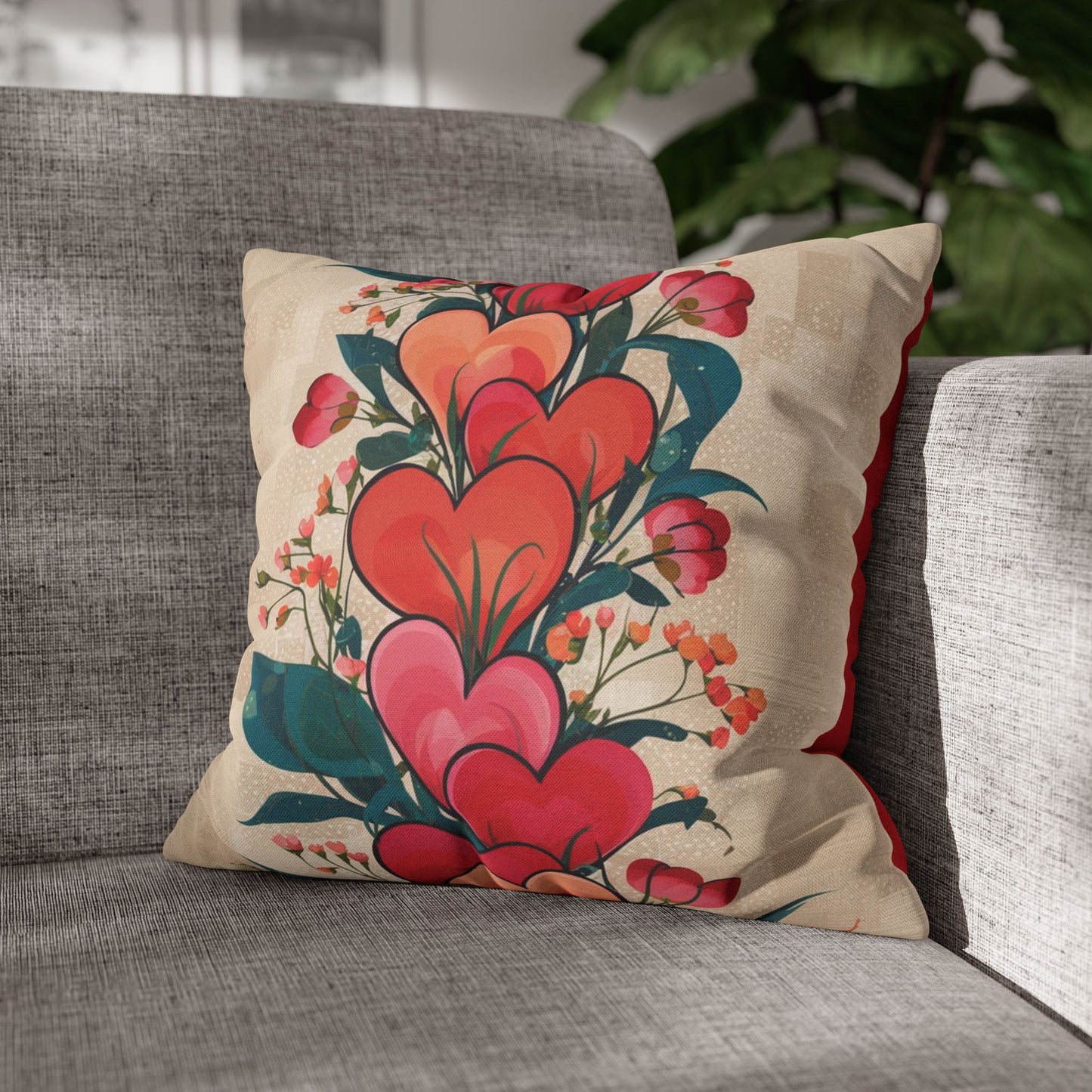 Spun Polyester Square Pillowcase