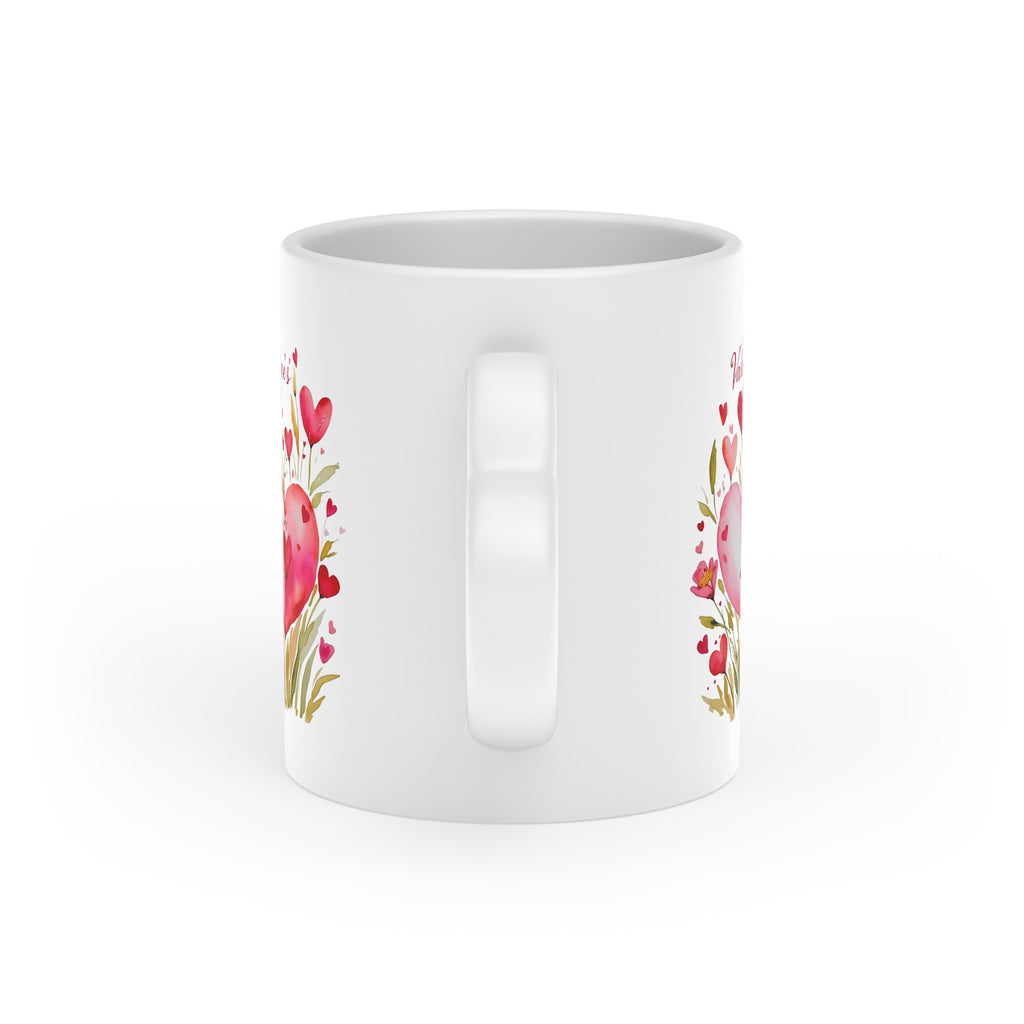 Heart-Shaped Mug - Perfect Valentine’s Gift with Romantic Floral Design