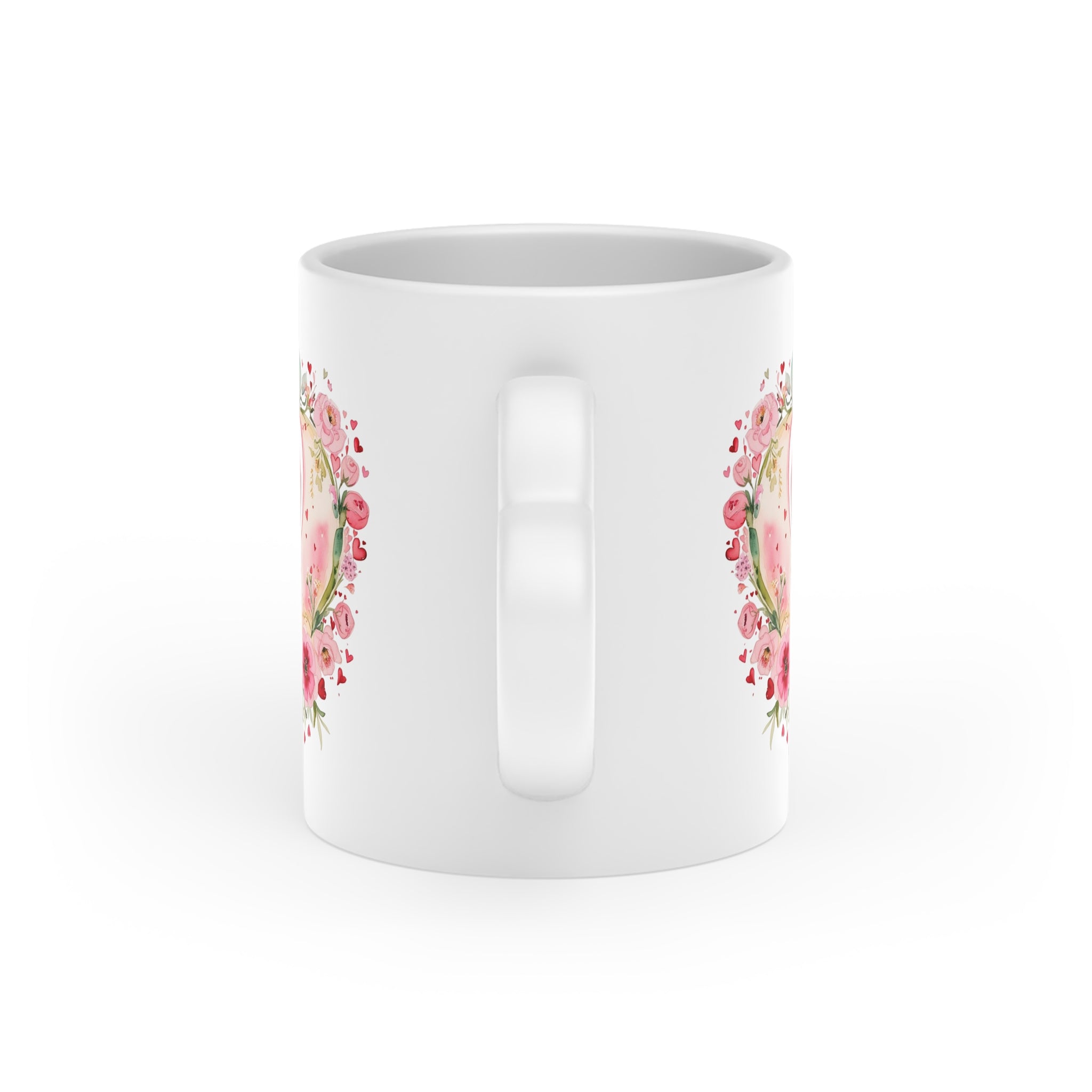 Floral Heart-Shaped Mug - Perfect Gift for Valentine's Day or Anniversary
