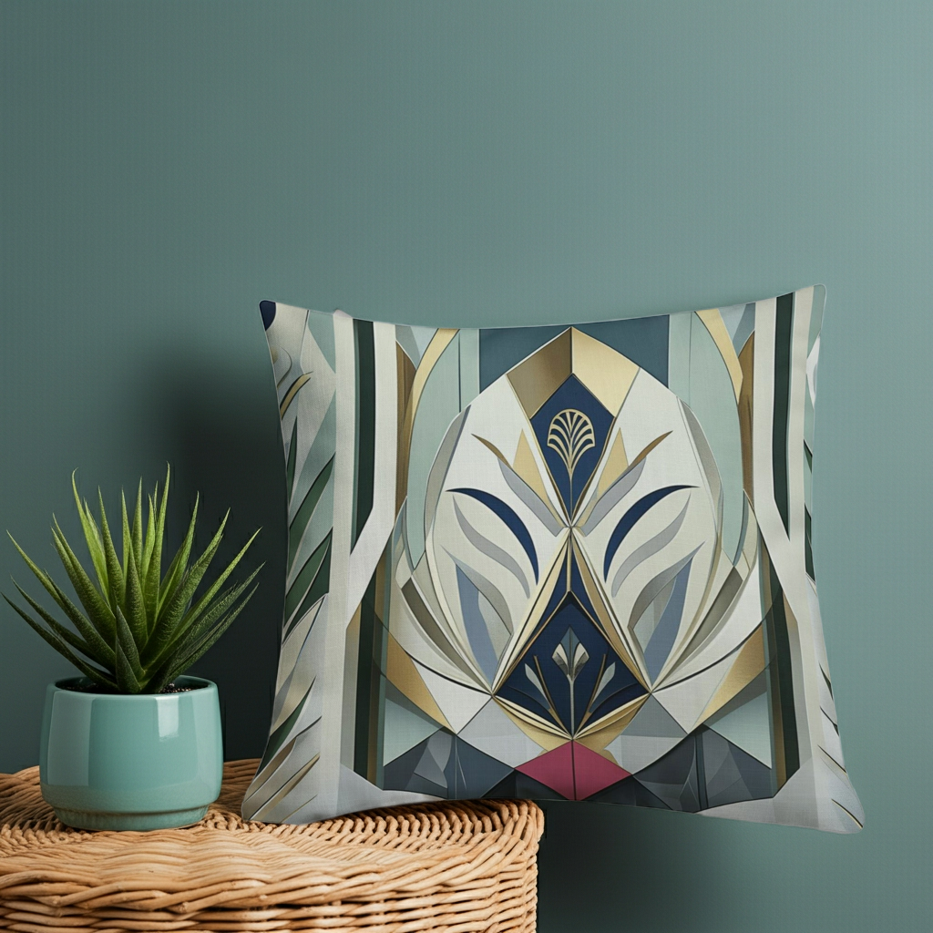 Teal Modern Premium Pillow - Luxurious Art Deco Home Decor | Free Fashion Spirit