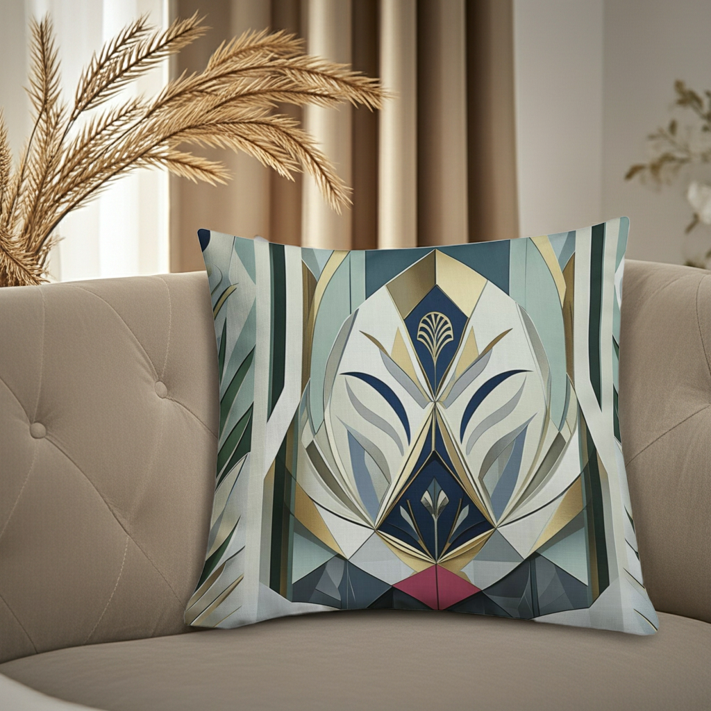 Teal Modern Premium Pillow - Luxurious Art Deco Home Decor | Free Fashion Spirit