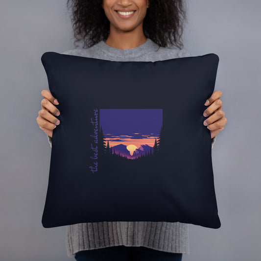 night landscape black pillow