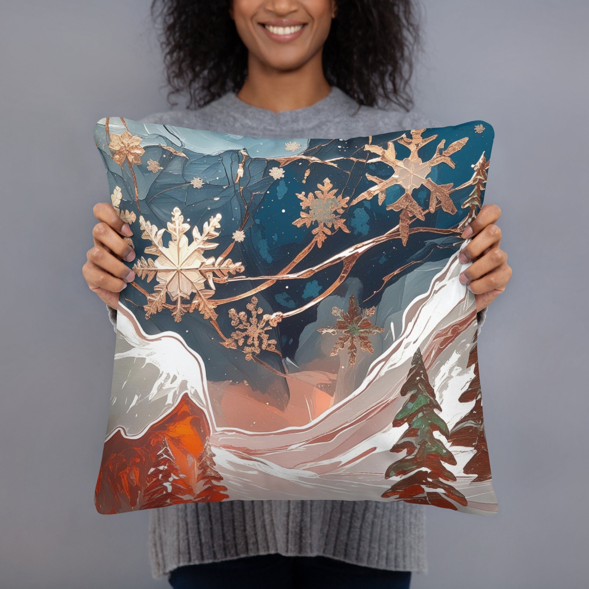 Winter Landscape Basic Pillow