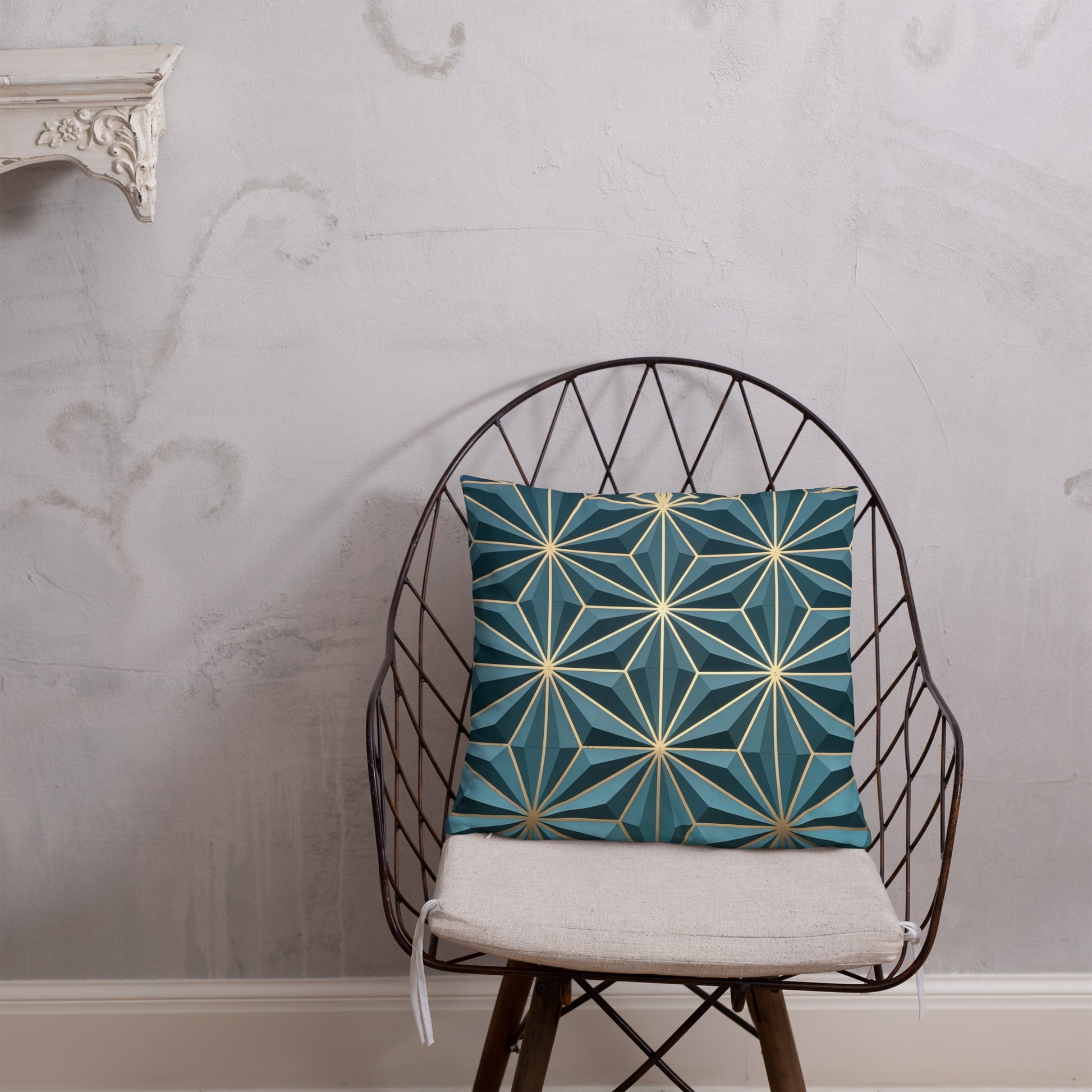 dark green and gold basic pillow