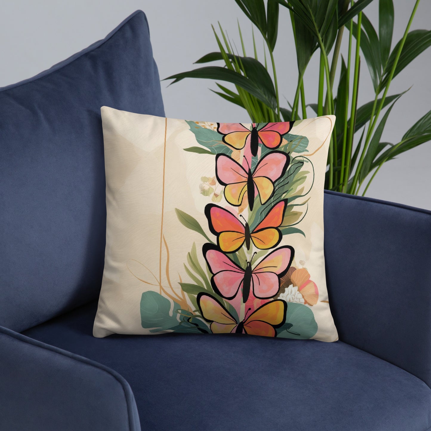 Colorful Butterflies Pillow - Decorative Throw Pillow 