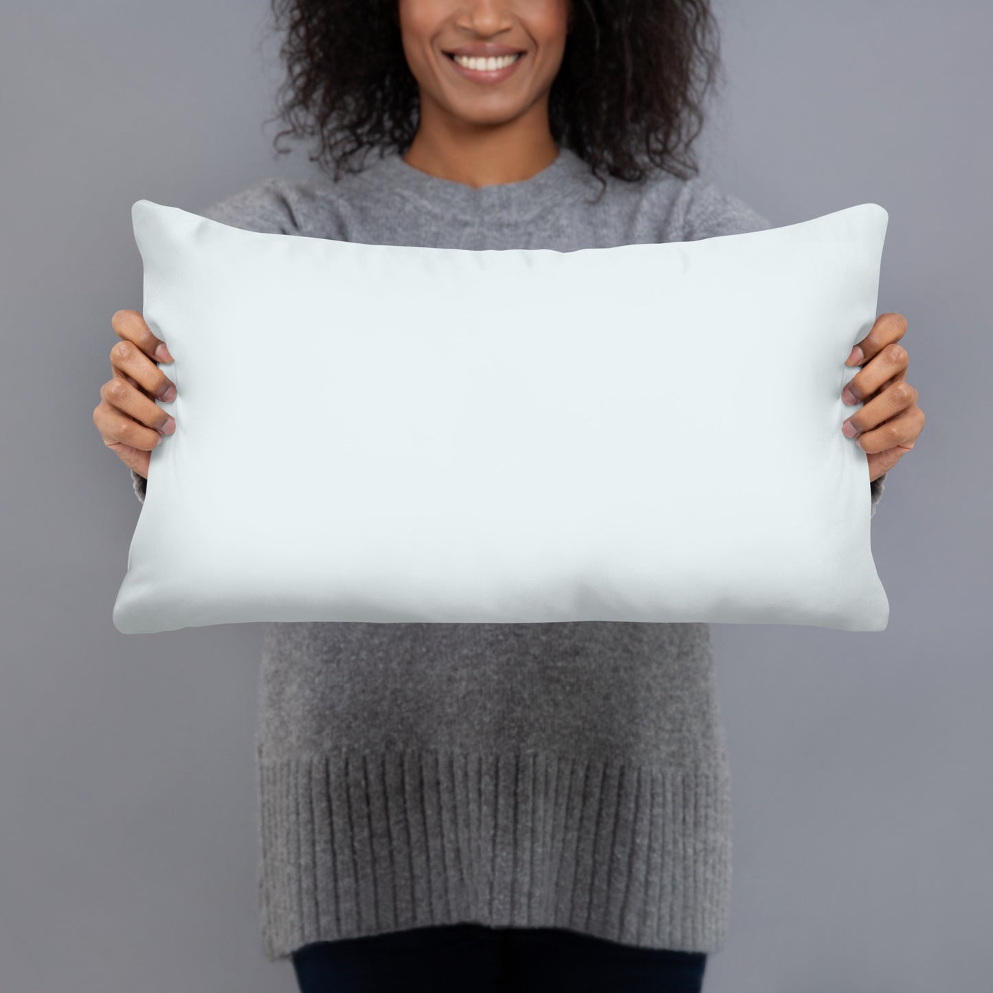 Winter Hearts Pillow - Decorative Christmas Throw Pillow