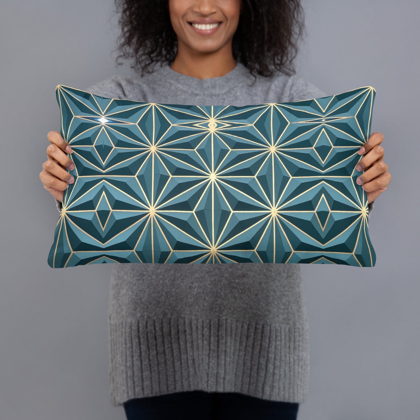 dark green and gold basic pillow