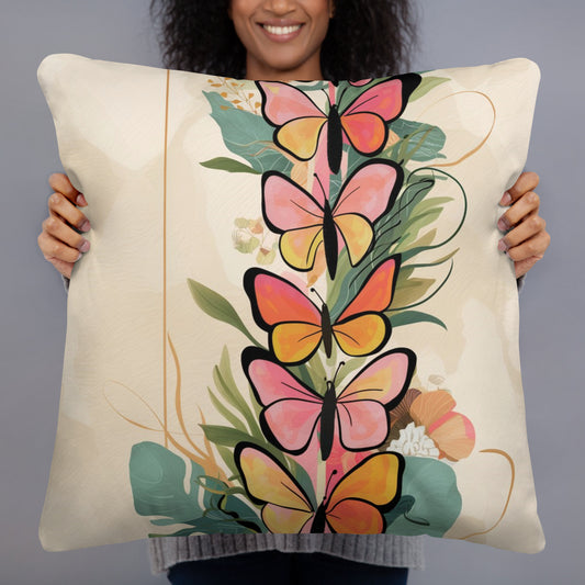 Colorful Butterflies Pillow - Decorative Throw Pillow 