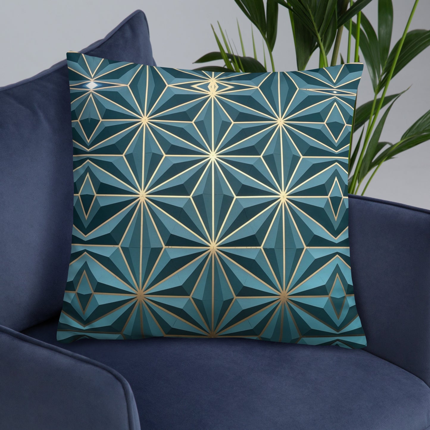 dark green and gold basic pillow