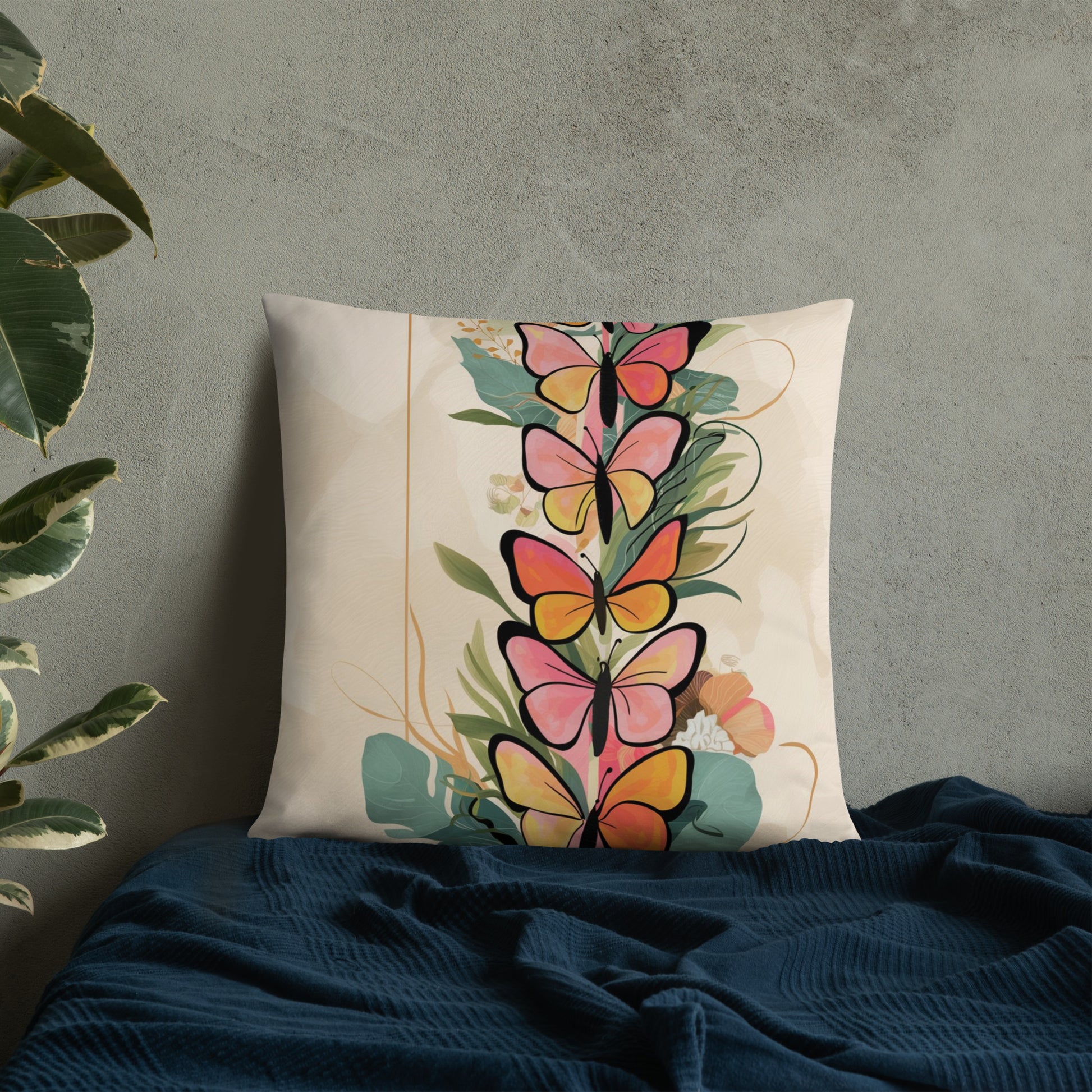 Colorful Butterflies Pillow - Decorative Throw Pillow 