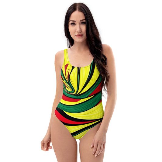 Colorful One-Piece Swimsuit - Women's Vibrant Swimwear