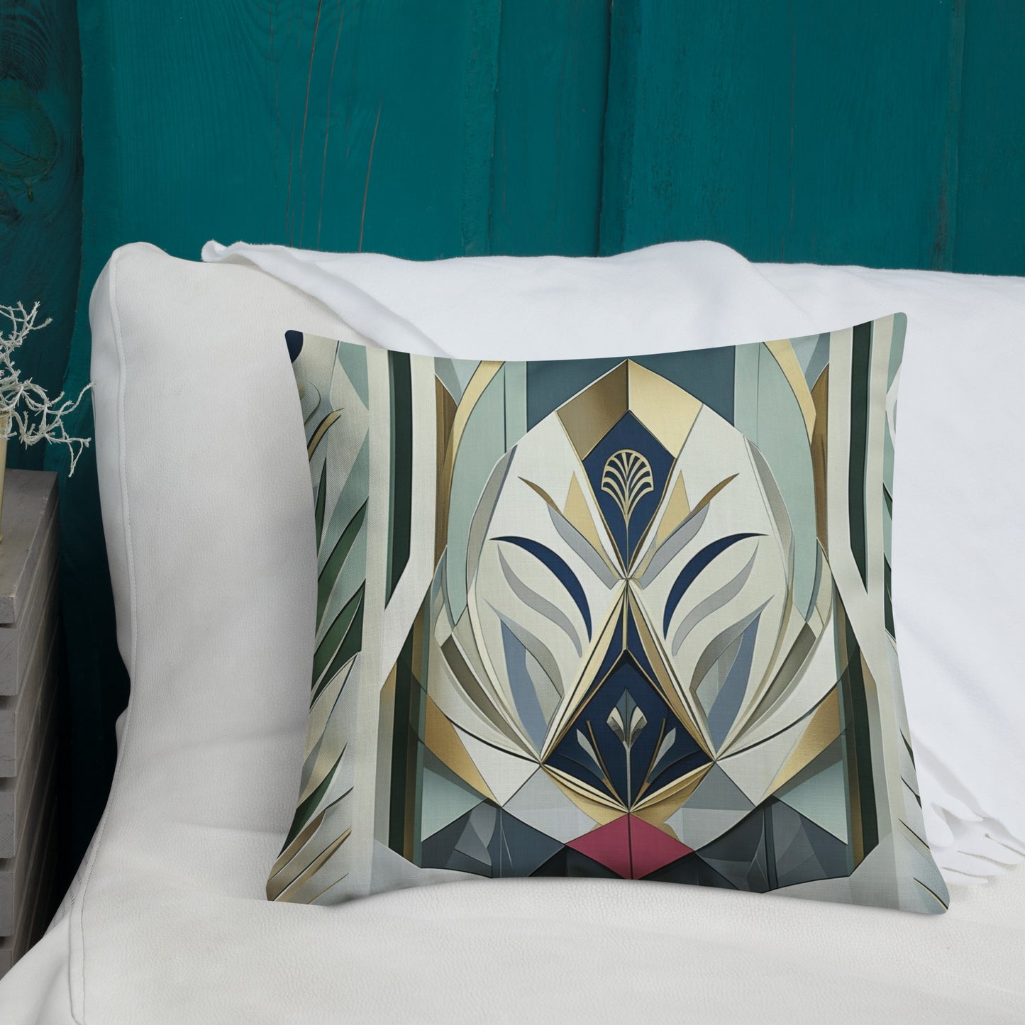 Teal Modern Premium Pillow