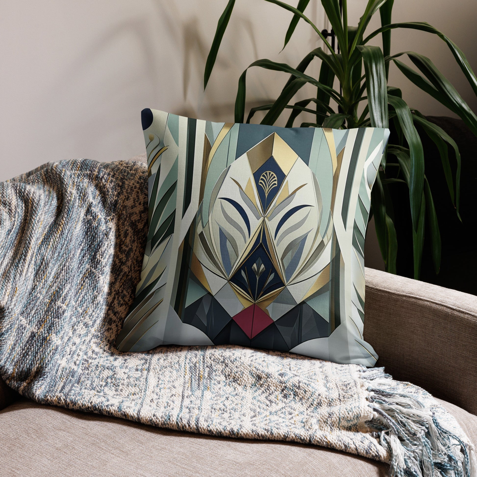 Teal Modern Premium Pillow