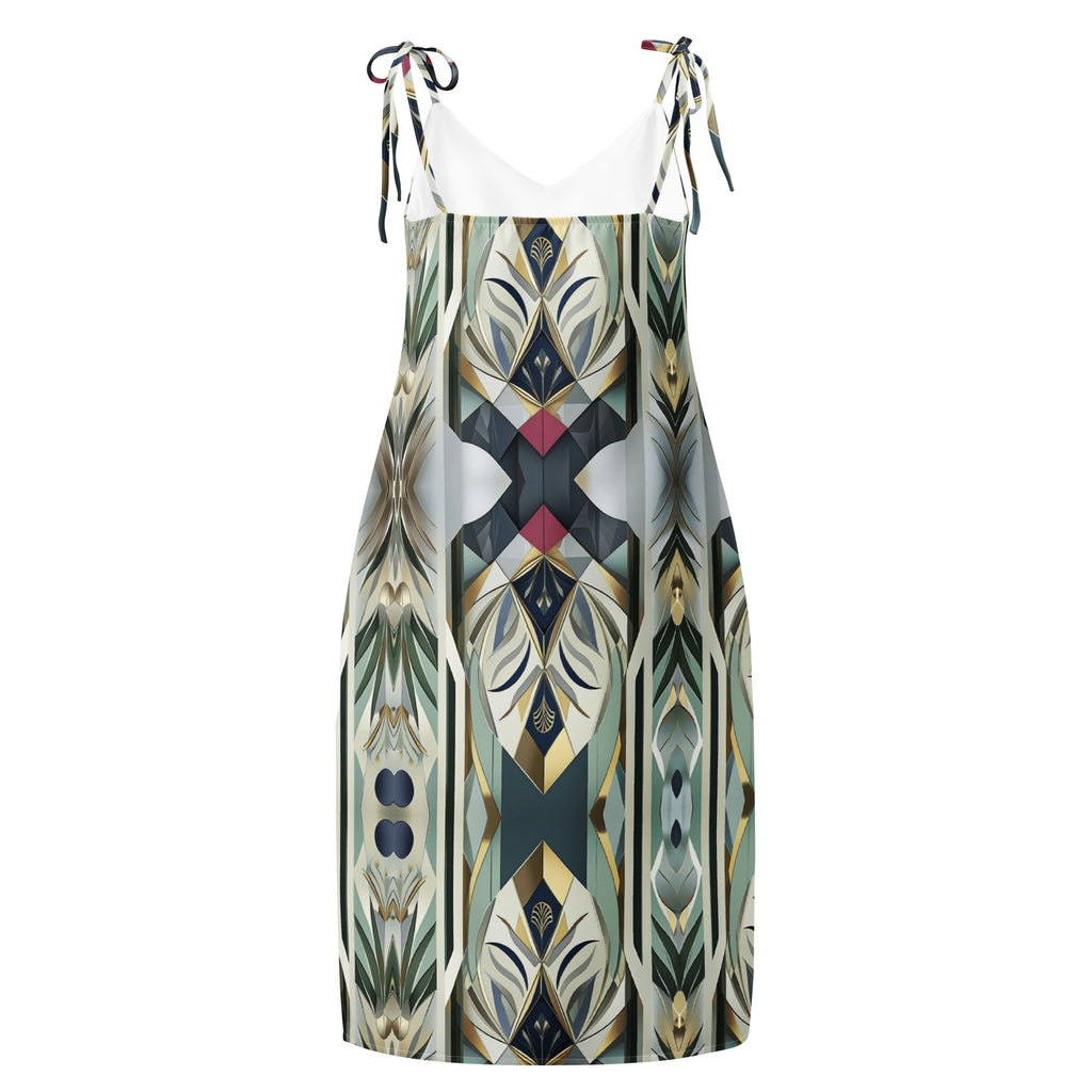 Teal Modern Tie-strap midi dress