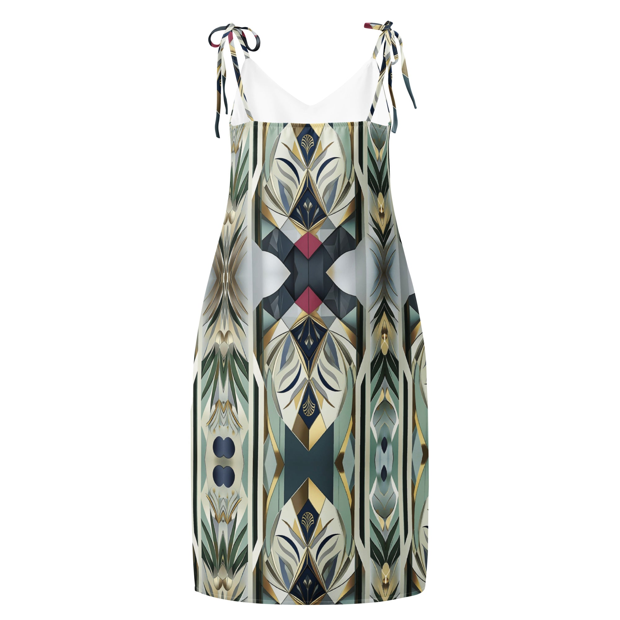 Teal Modern Tie-strap midi dress