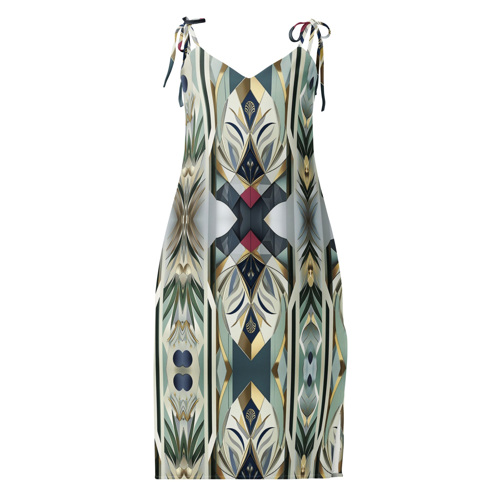 Teal Modern Tie-strap midi dress