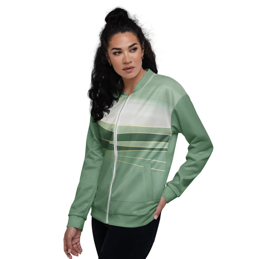 Green Unisex Bomber Jacket - Stylish Casual Outerwear