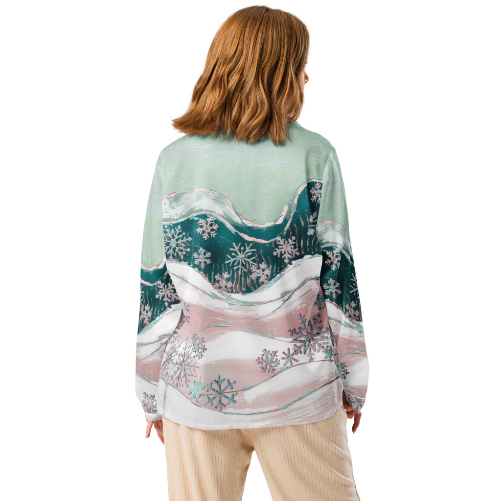Snowflakes Women’s long sleeve pajama top