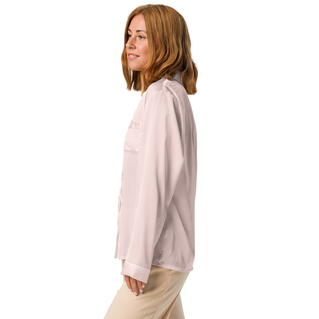 Women's Long Sleeve Pajama Top Pink - Comfortable Sleepwear 
