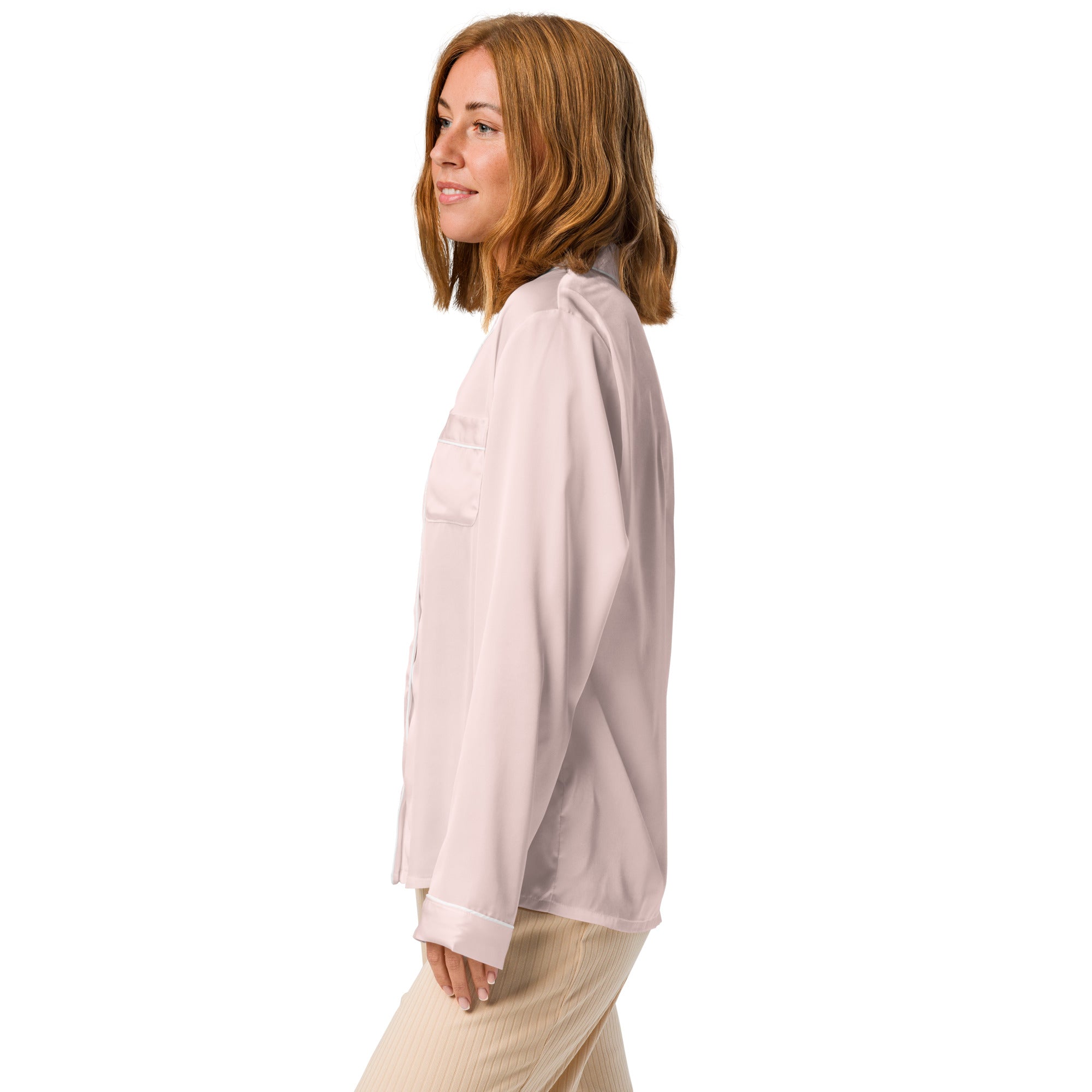 Women's Long Sleeve Pajama Top Pink - Comfortable Sleepwear 