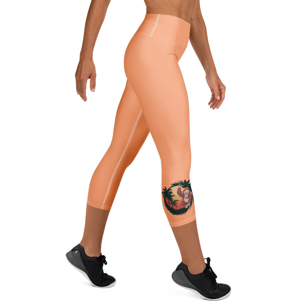 Orangutan Yoga Capri Leggings - Wildlife Activewear
