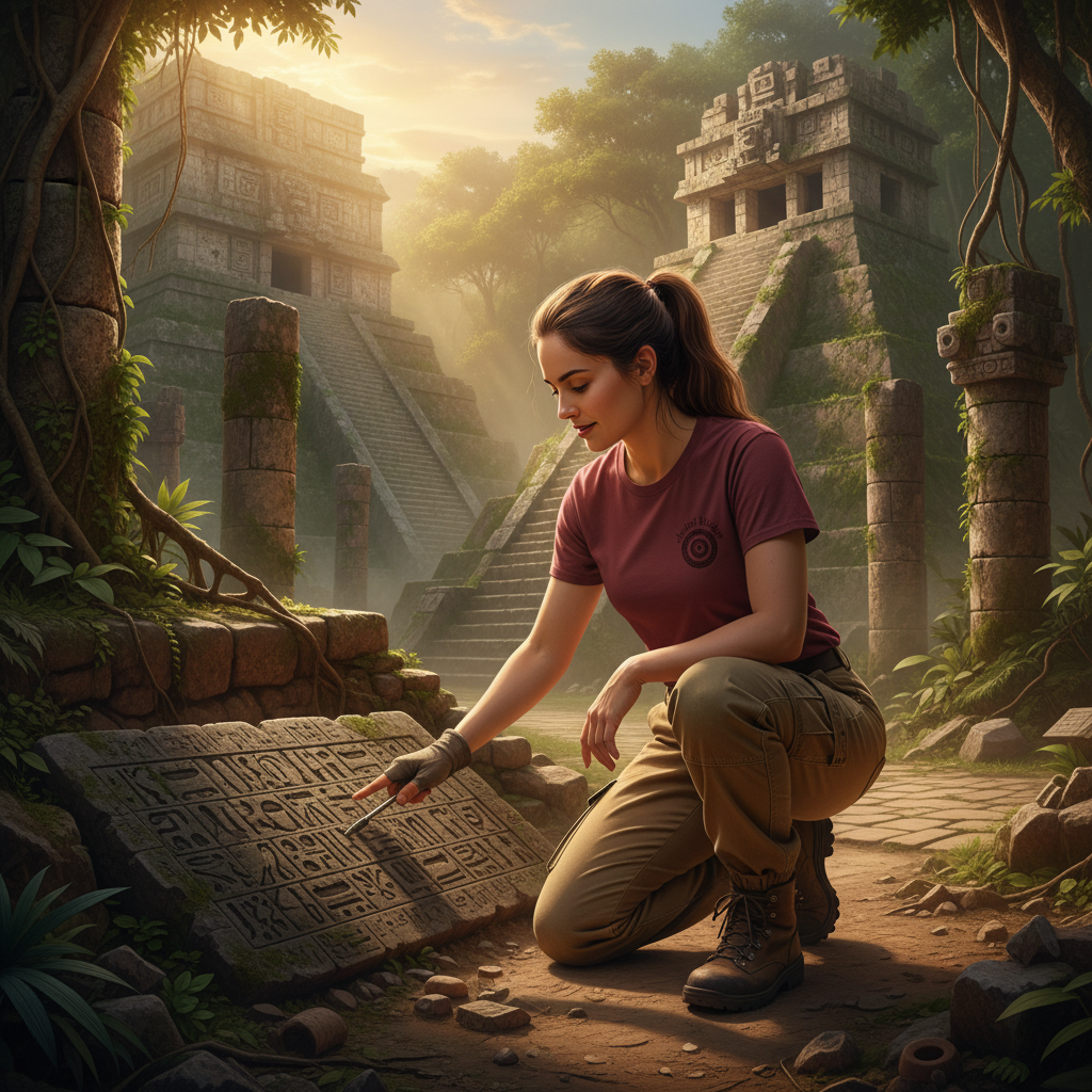 Ancient Wisdom Maroon T-Shirt Woman Archaeological Lifestyle