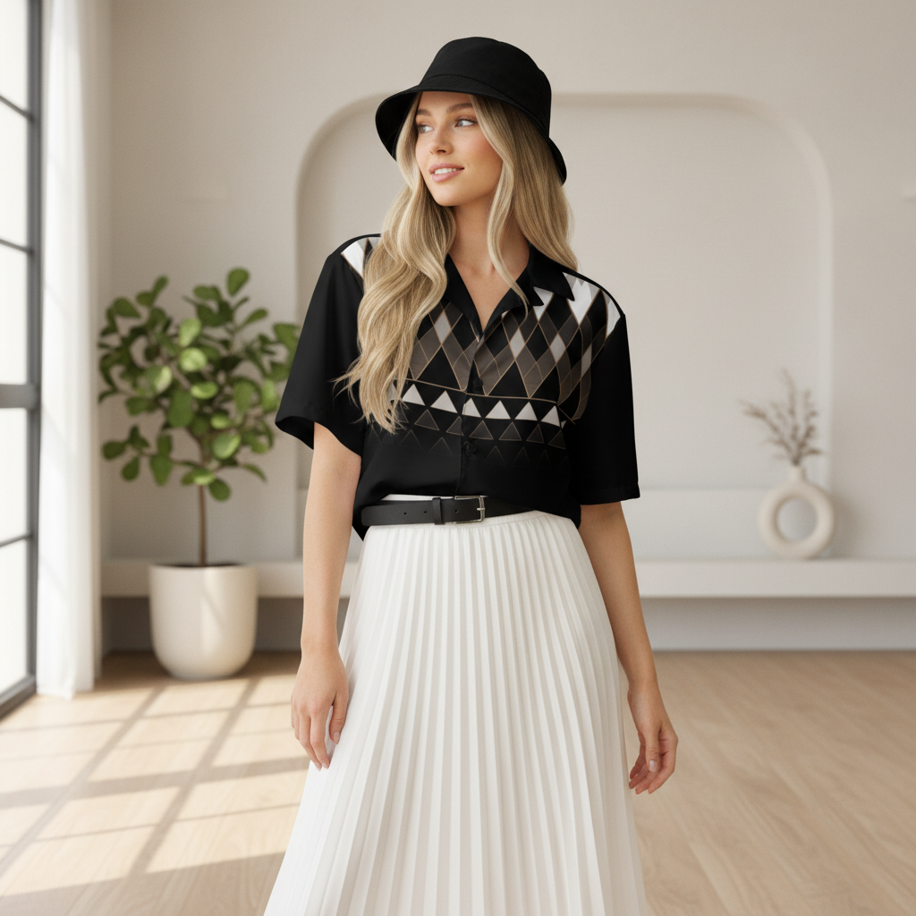 Bílá plisovaná sukně