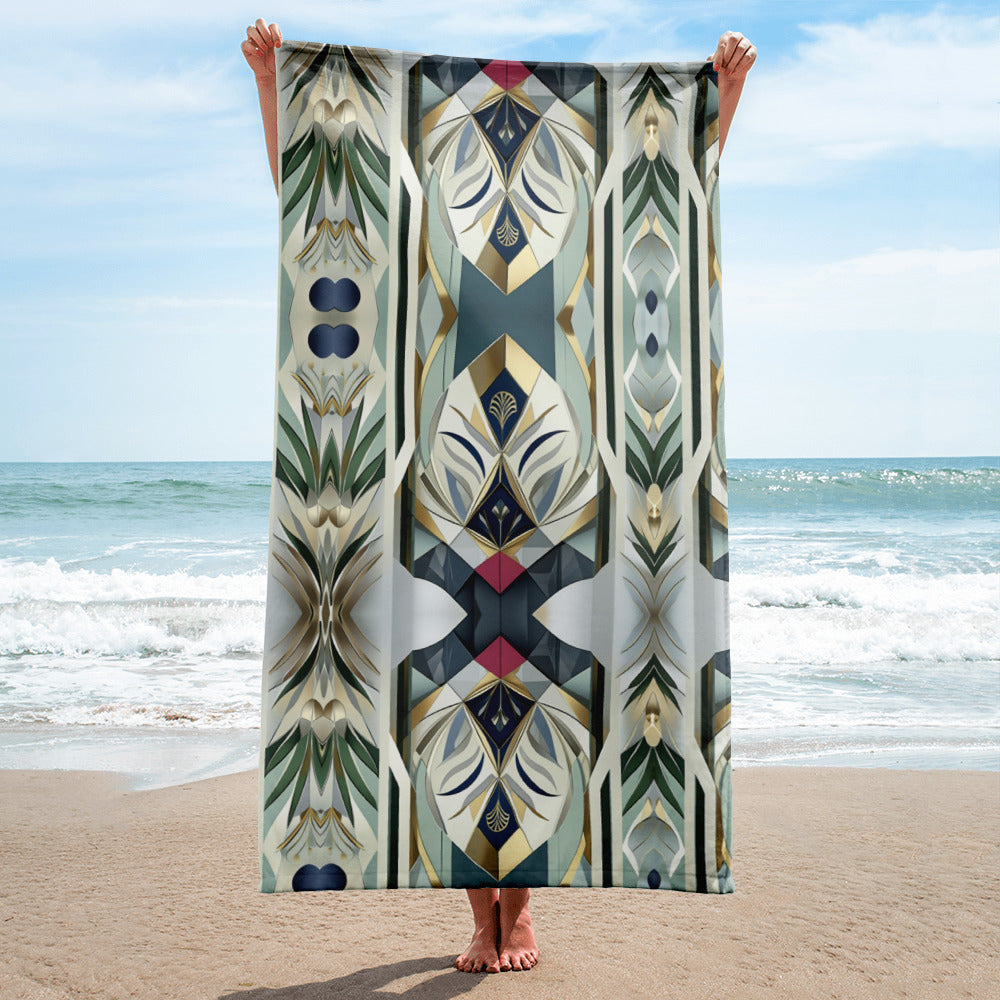 Teal Modern Art Deco Towel