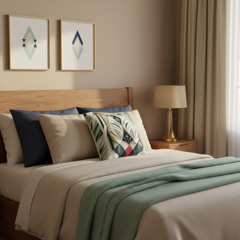 Beige bedroom close-up