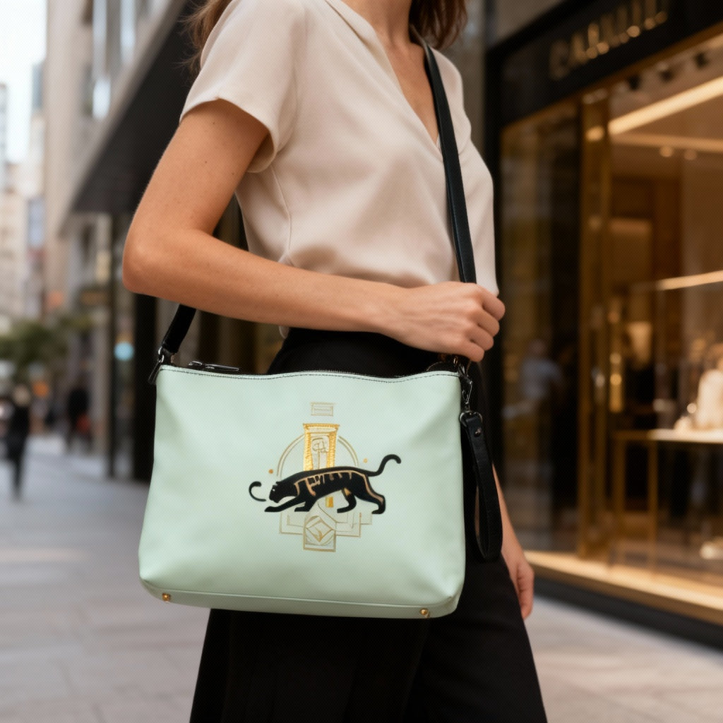 Big Cat Crossbody Bag Close-Up - Jaguar Design Visible