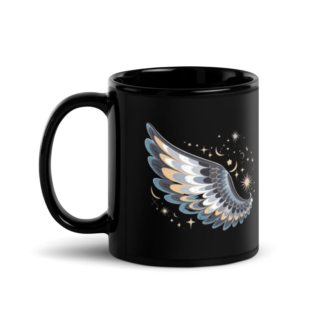 Black Night Wing Mug - Spiritual Angel Coffee Cup