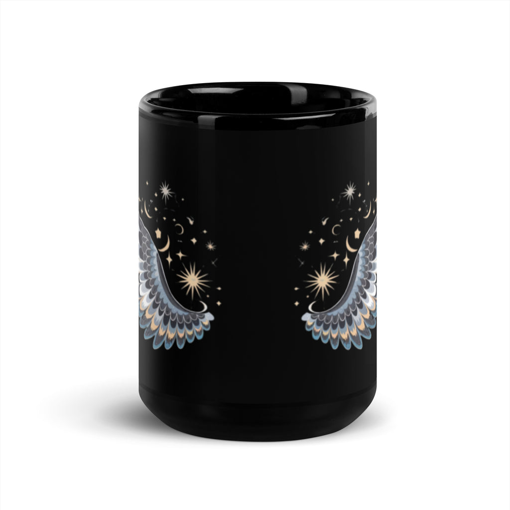  Black Night Wing Mug - Spiritual Angel Coffee Cup