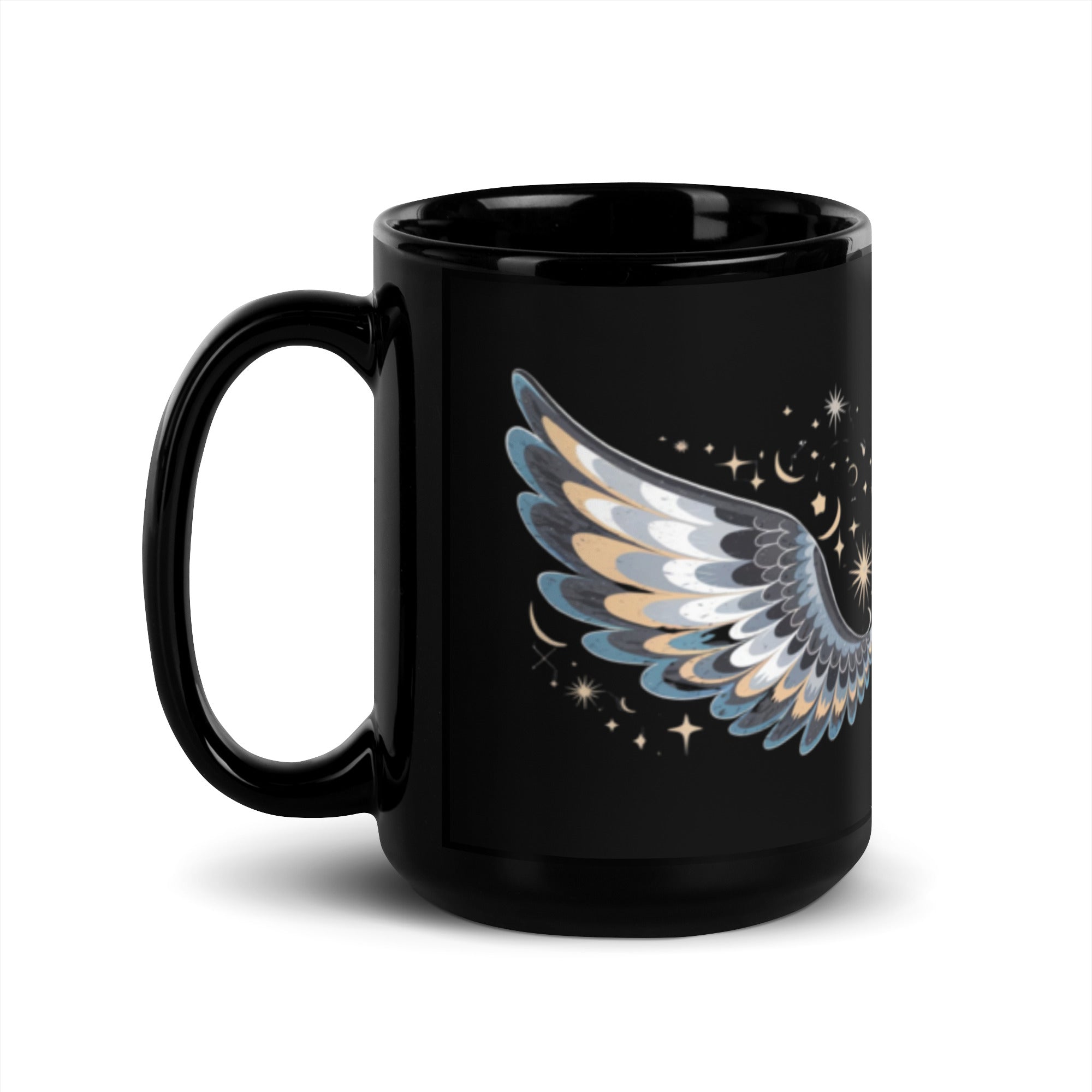  Black Night Wing Mug - Spiritual Angel Coffee Cup