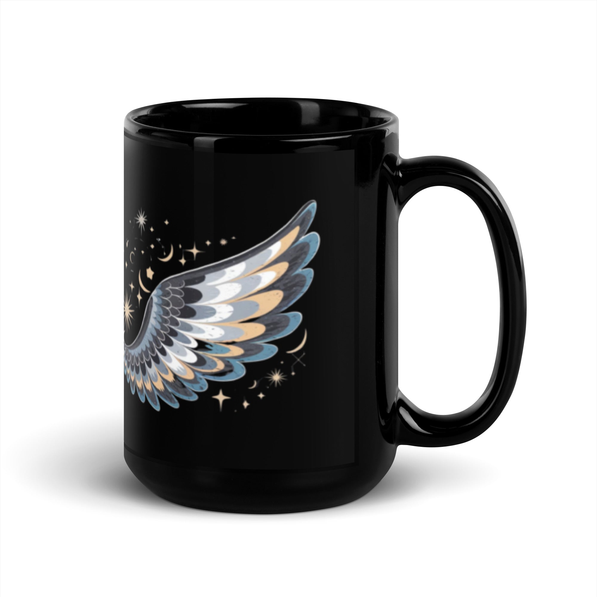  Black Night Wing Mug - Spiritual Angel Coffee Cup