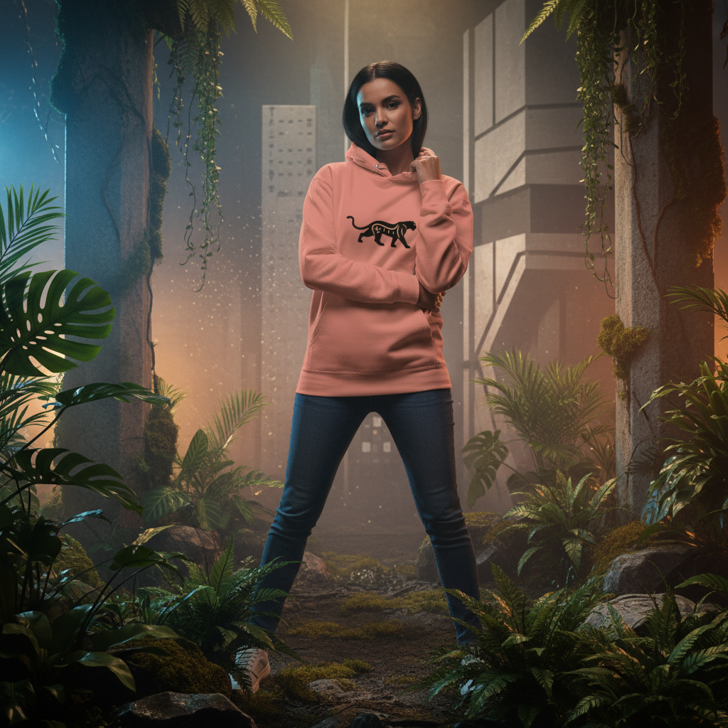 Black Cat Unisex Hoodie - Animal Print Comfort Sweatshirt | Free Fashion Spirit