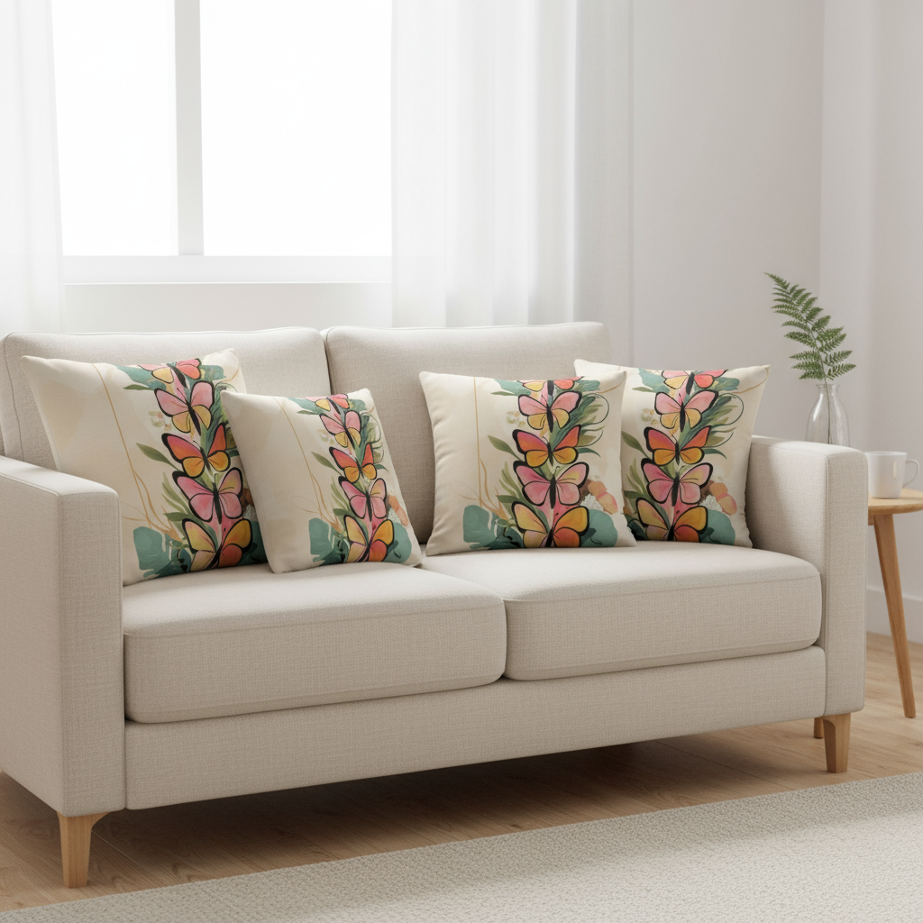 Colorful Butterflies Pillows Lifestyle