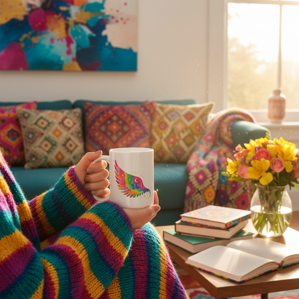 Colorful Wing Mug Lifestyle