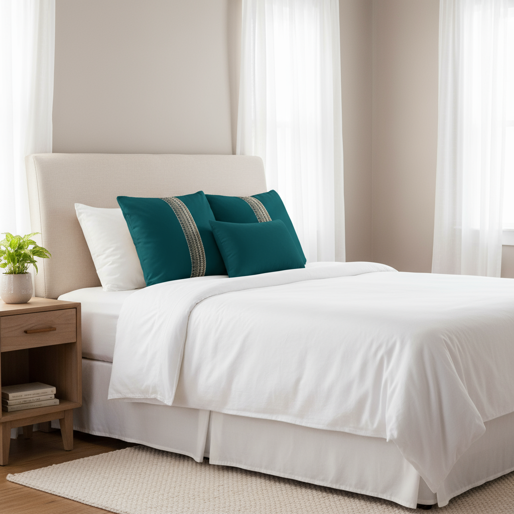 Dark Green Pillows Bedroom