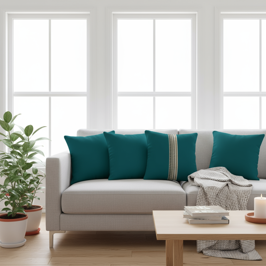 Dark Green Pillows Living Room