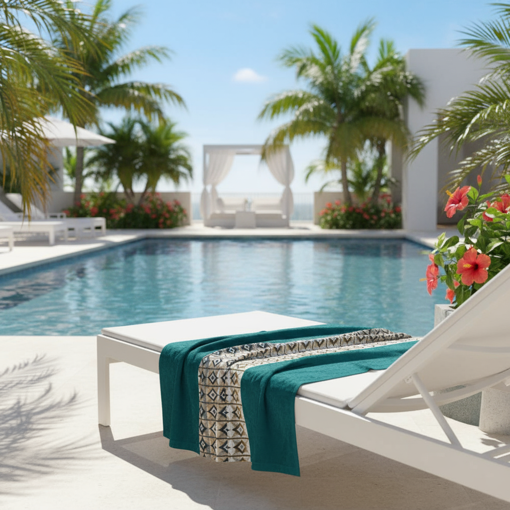 Dark Green Geometric Beach Towel | Free Fashion Spirit