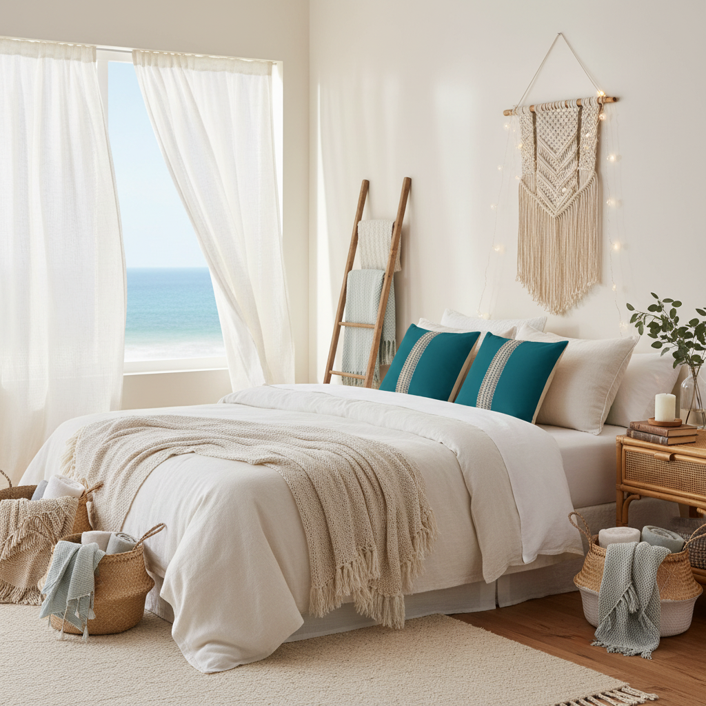 Dreamy coastal bedroom sanctuary