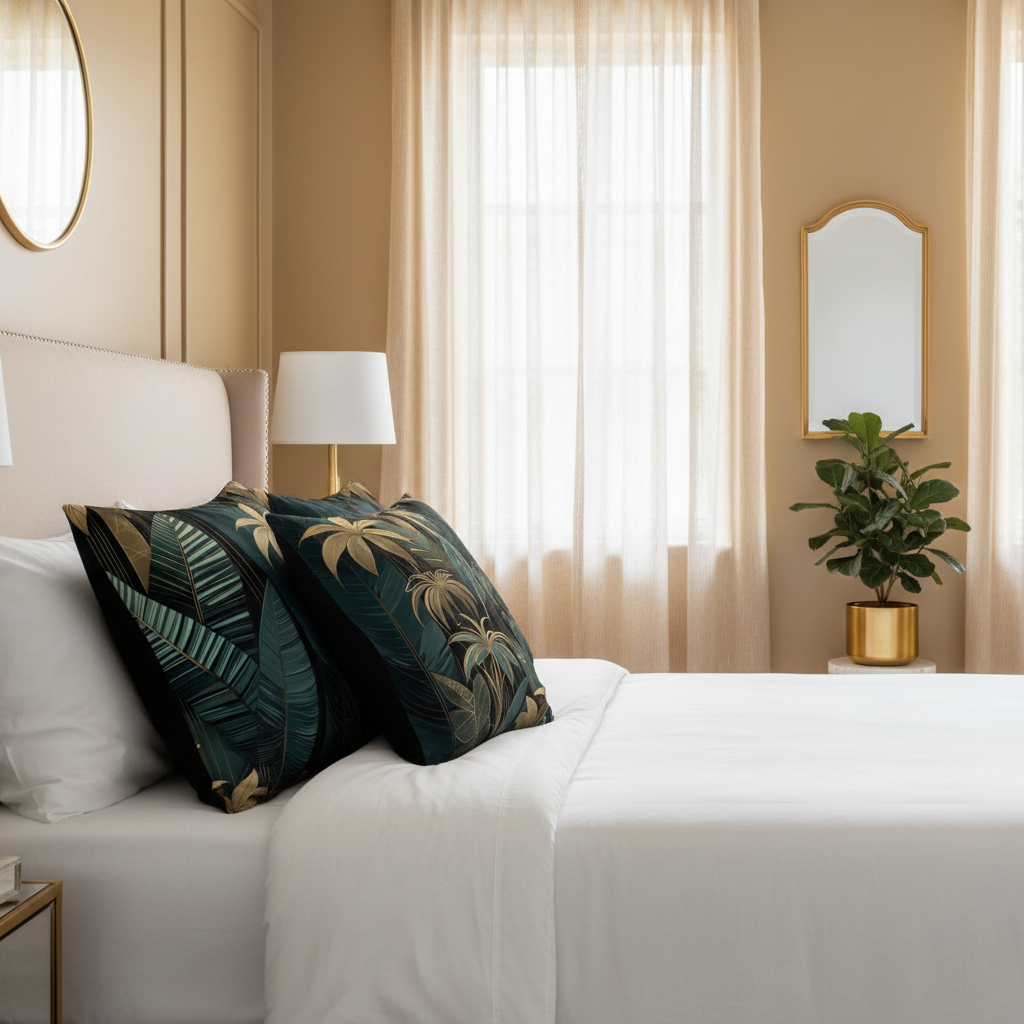 Elegantní ložnice se závěsy