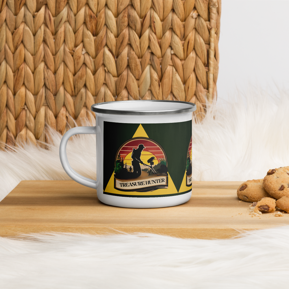 Treasure Hunter Enamel Mug - Adventure Coffee Cup