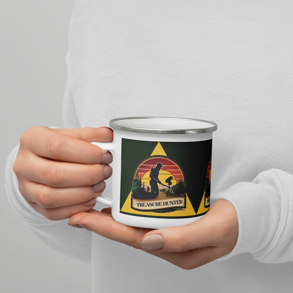 Treasure Hunter Enamel Mug - Adventure Coffee Cup