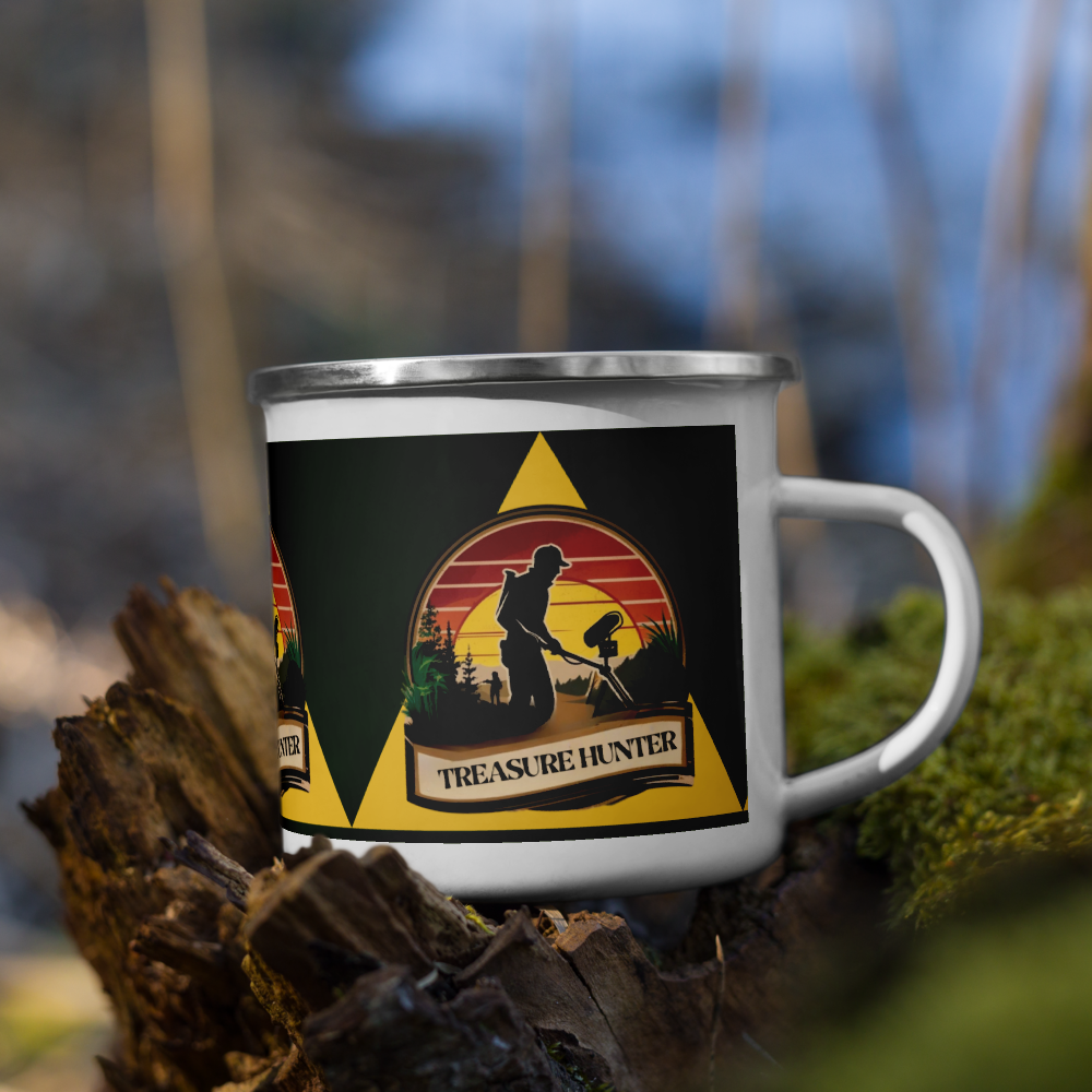 Treasure Hunter Enamel Mug - Adventure Coffee Cup