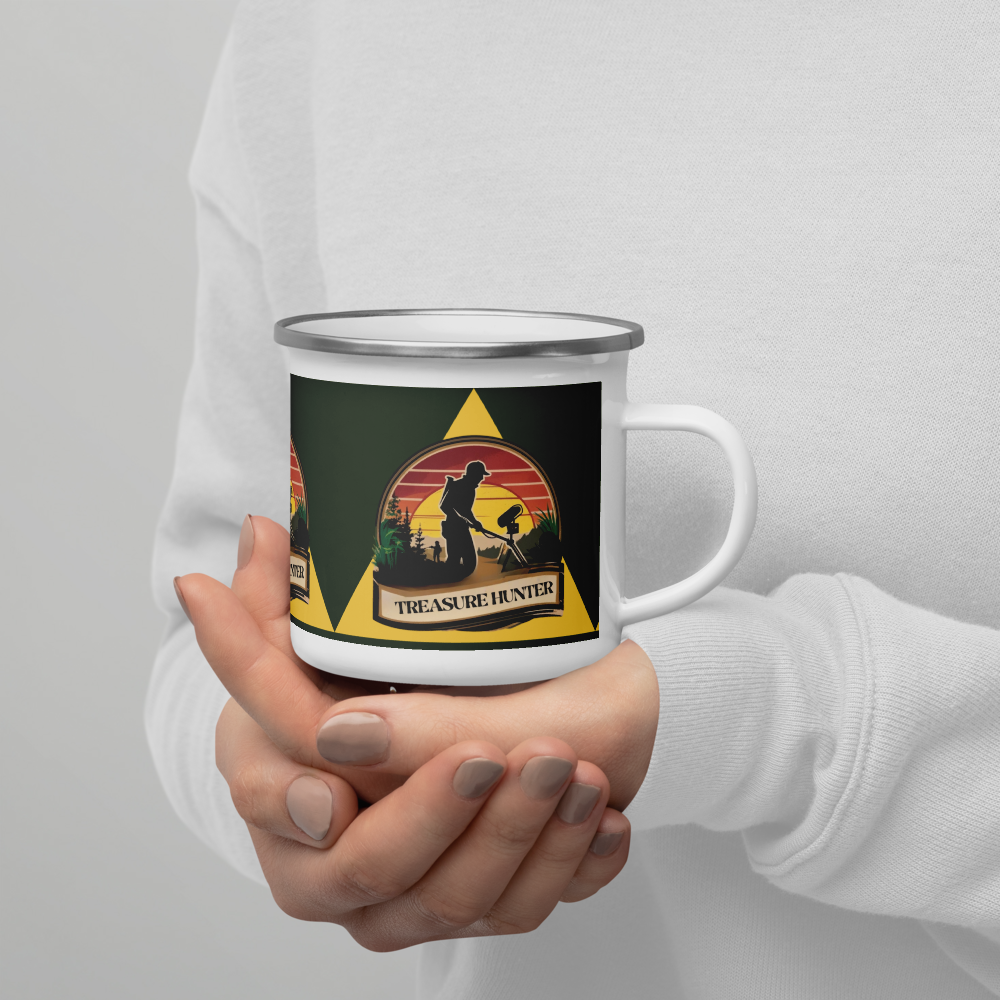 Treasure Hunter Enamel Mug - Adventure Coffee Cup